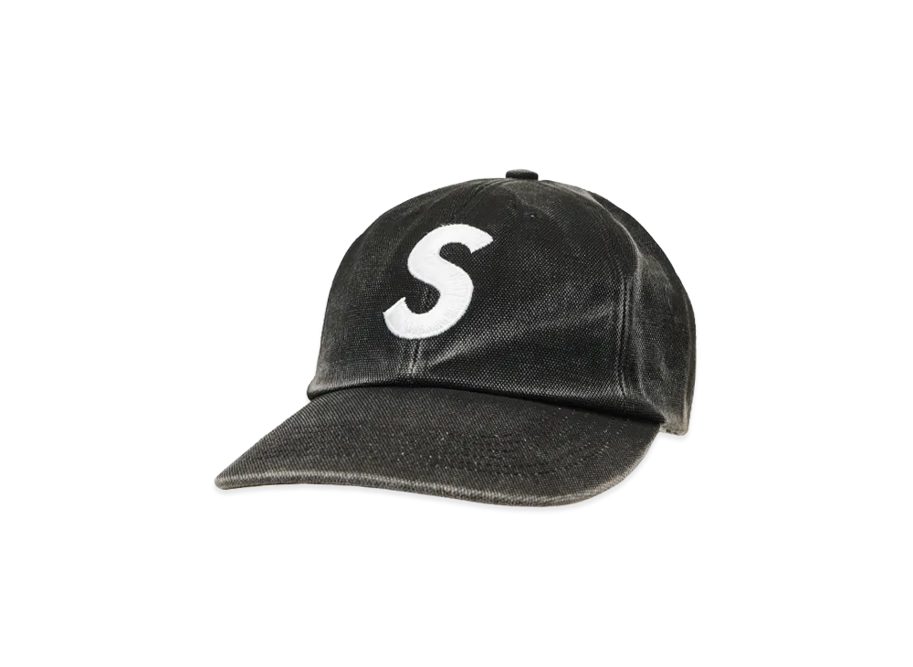 シュプリーム ピグメント コーテッド キャンバス S ロゴ 6 パネル "ブラック"