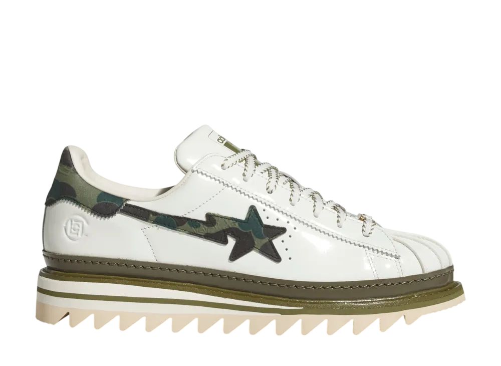 クロット × アベイシングエイプ × アディダスオリジナルス スーパースター バイ エディソン・チャン "グリーンカモ"