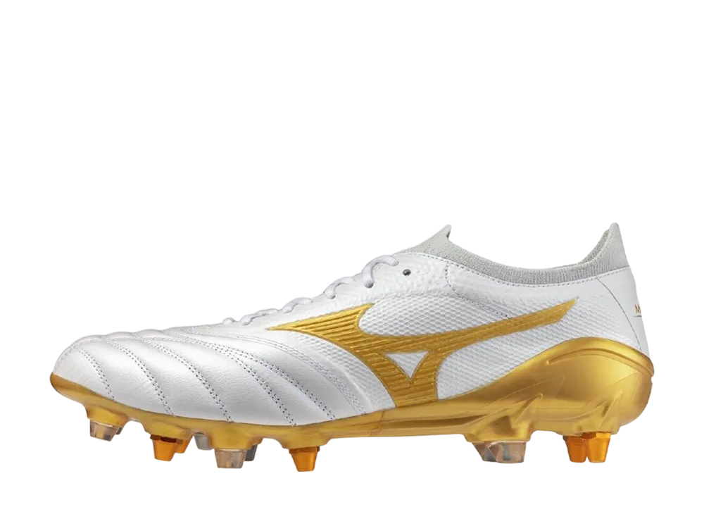 Mizuno Morelia Neo 4 β Japan Mix "Super White Pearl/Gold"