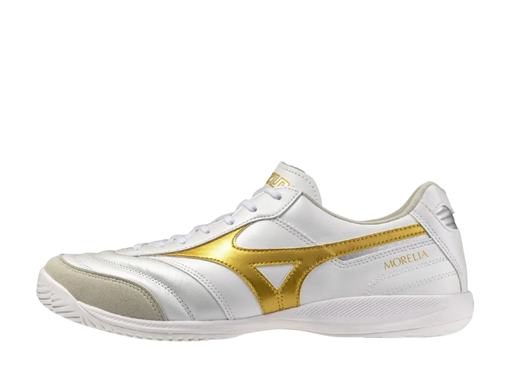 Mizuno Morelia Sala Elite In "Super White Pearl/Gold"