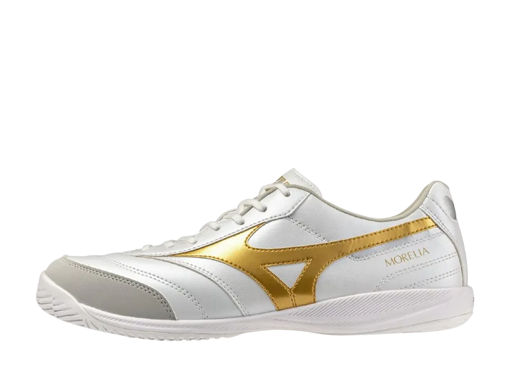 Mizuno Morelia Sala Pro In "Super White Pearl/Gold"
