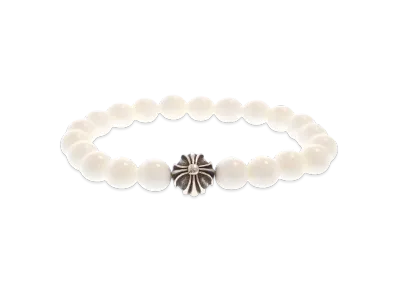 Chrome Hearts Beads 10mm Crossball Bracelet "White"