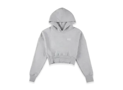 WIND AND SEA Cozy Cropped Hooded Sweatshirt (Ladies) "Heather Gray"