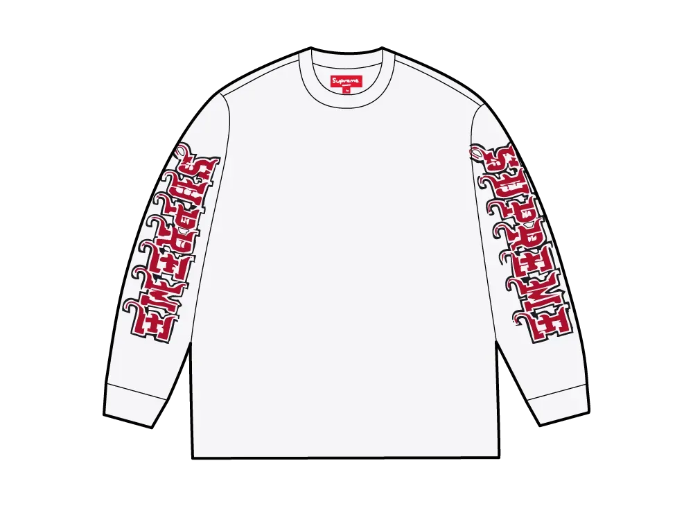 Supreme Intarsia Sleeve L/S Top "White"
