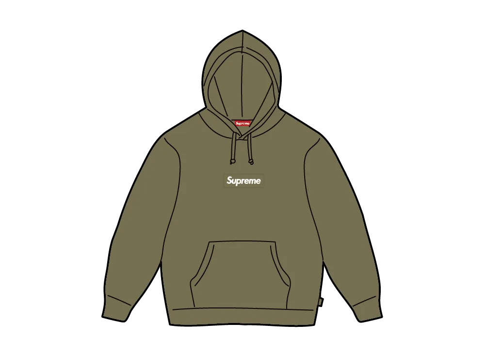 Supreme Box Logo Hooded Sweatshirt (25FW) "Light Olive"