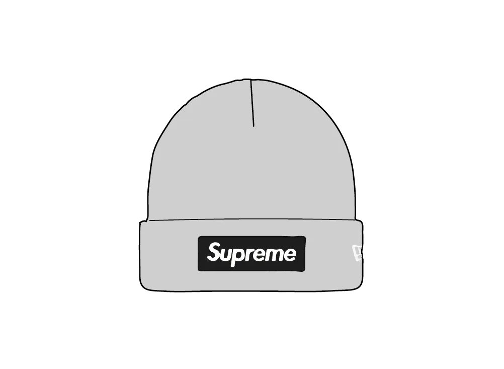 Supreme x New Era Box Logo Beanie (25FW) "Heather Grey"
