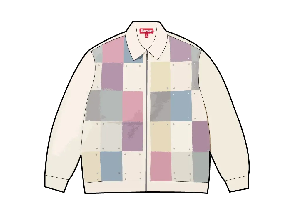 Supreme Studded Suede Zip Up Cardigan 