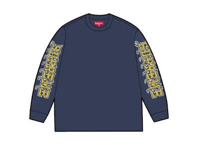 Supreme Intarsia Sleeve L/S Top "Navy"