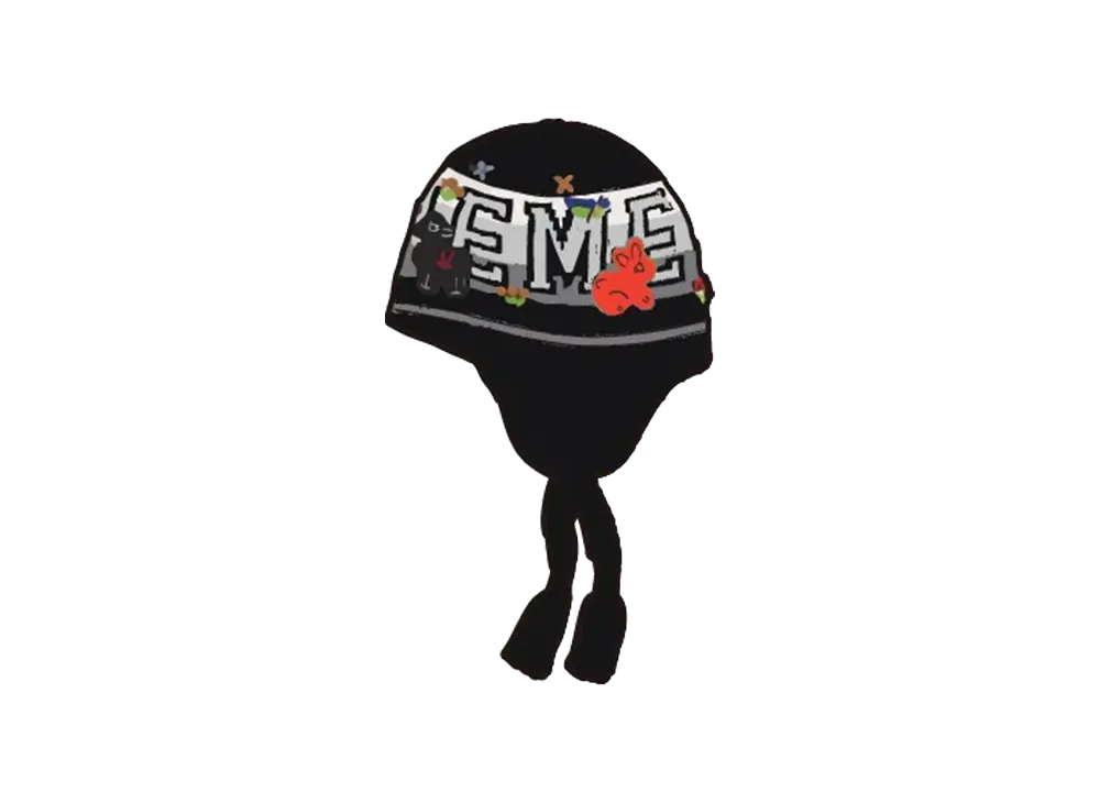 Supreme Felt Applique Earflap Beanie "Black"