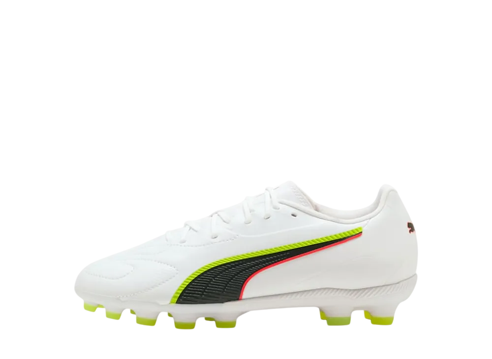 プーマ GS キング 20 マッチ HG/AG+ ミッド "プーマホワイト/グローイングレッド/イエローアラート" (キッズ)