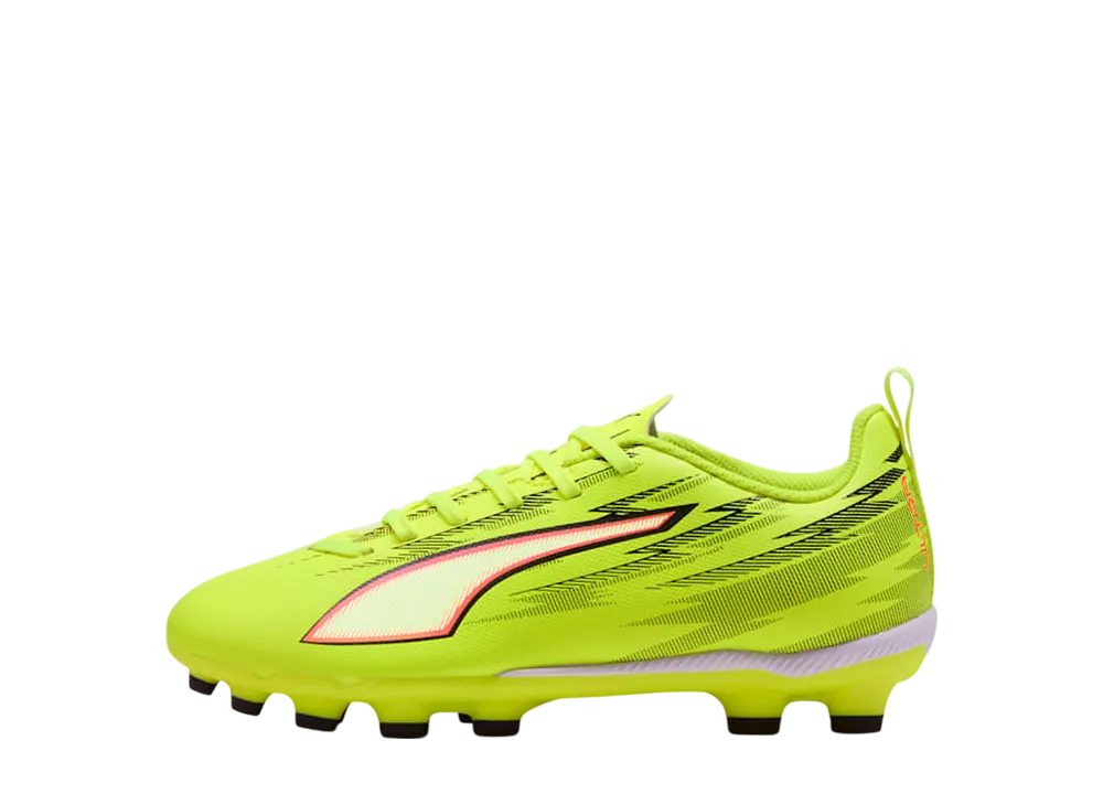 プーマ GS ウルトラ6 プレイ HG/AG+ ミッド "イエローアラート/プーマブラック/グローイングレッド/ライムスクイーズ" (キッズ)