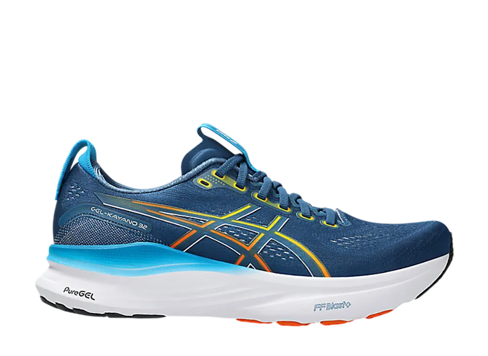 アシックス ゲルカヤノ32 ワイド "トワイライトブルー/アンズ"