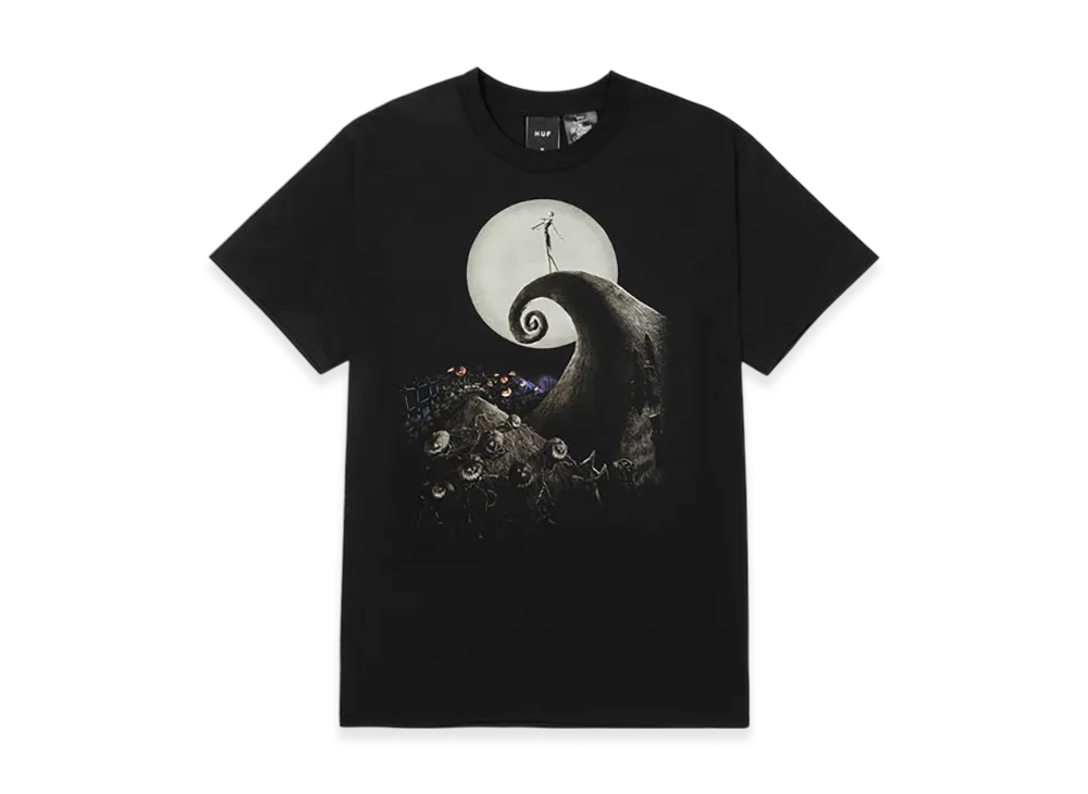 HUF x THE NIGHTMARE BEFORE CHRISTMAS Spiral Hill Tee "Black"