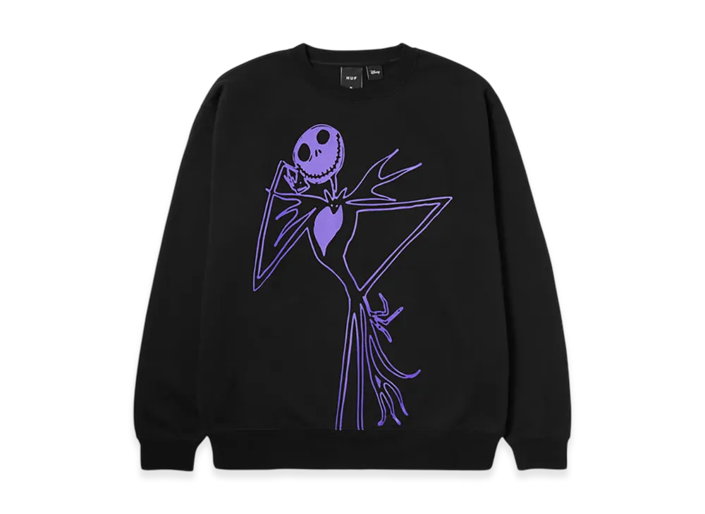 HUF x THE NIGHTMARE BEFORE CHRISTMAS Jack Skellington Crew "Black"