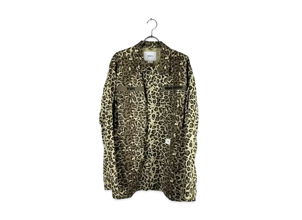 ダブルタップス レオパード シャツ ジャケット "ベージュ"