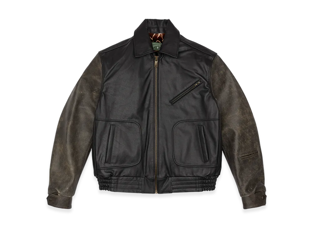 DENIM TEARS Leather Moto Jacket "Multi"