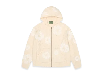 DENIM TEARS Cotton Wreath Fisherman Zip Up Sweater "Tan"