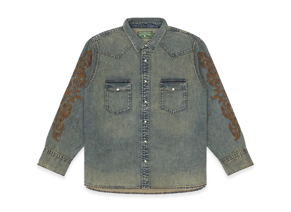 DENIM TEARS Western Denim Button Up Shirt "Blue"