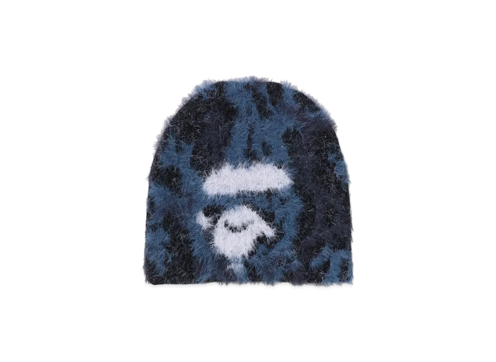 A BATHING APE Wild Leopard Pattern Ape Face Knit Cap 