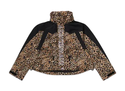 A BATHING APE Wild Leopard Pattern Cropped Snowboard Jacket "Beige"