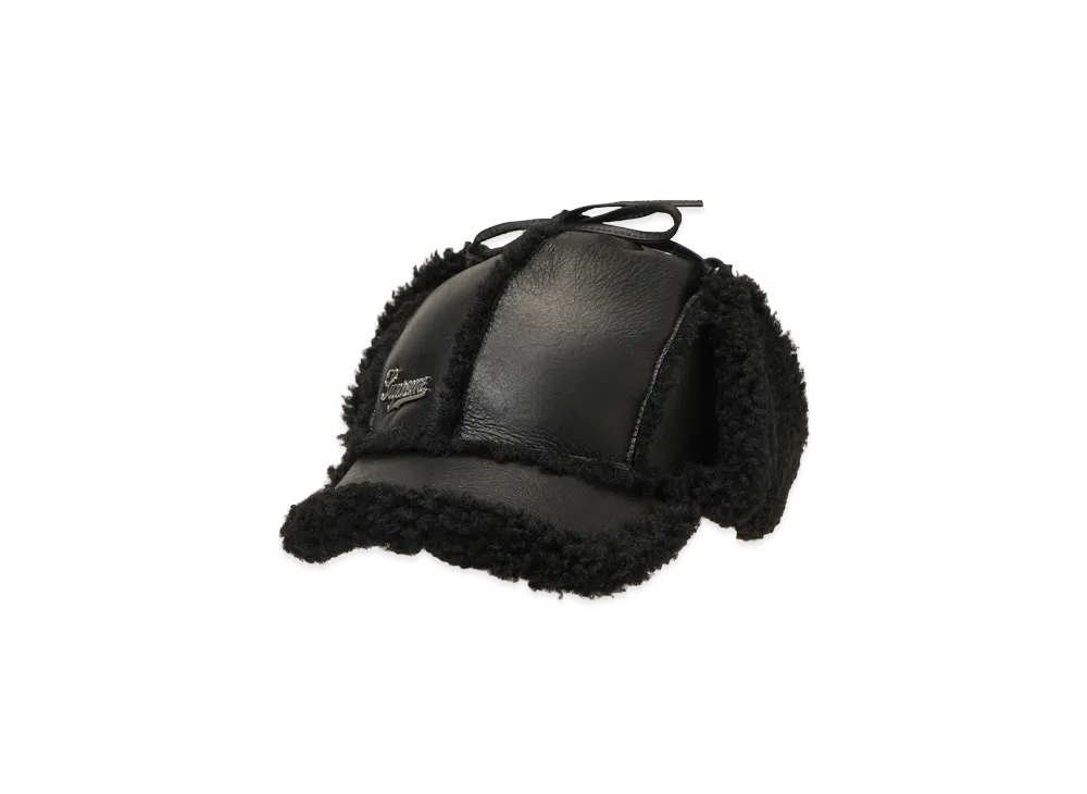 Supreme Shearling Lined Earflap Cap "Black"