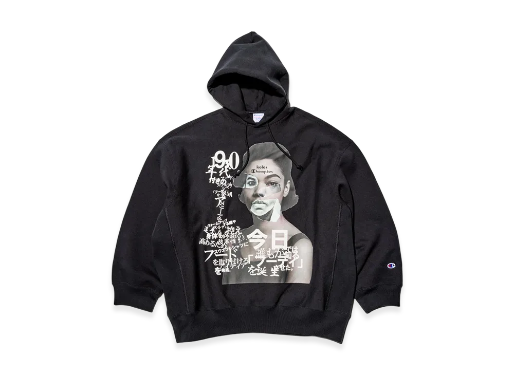 Champion x kolor Reverse Weave Hooded Sweatshirt "Black"