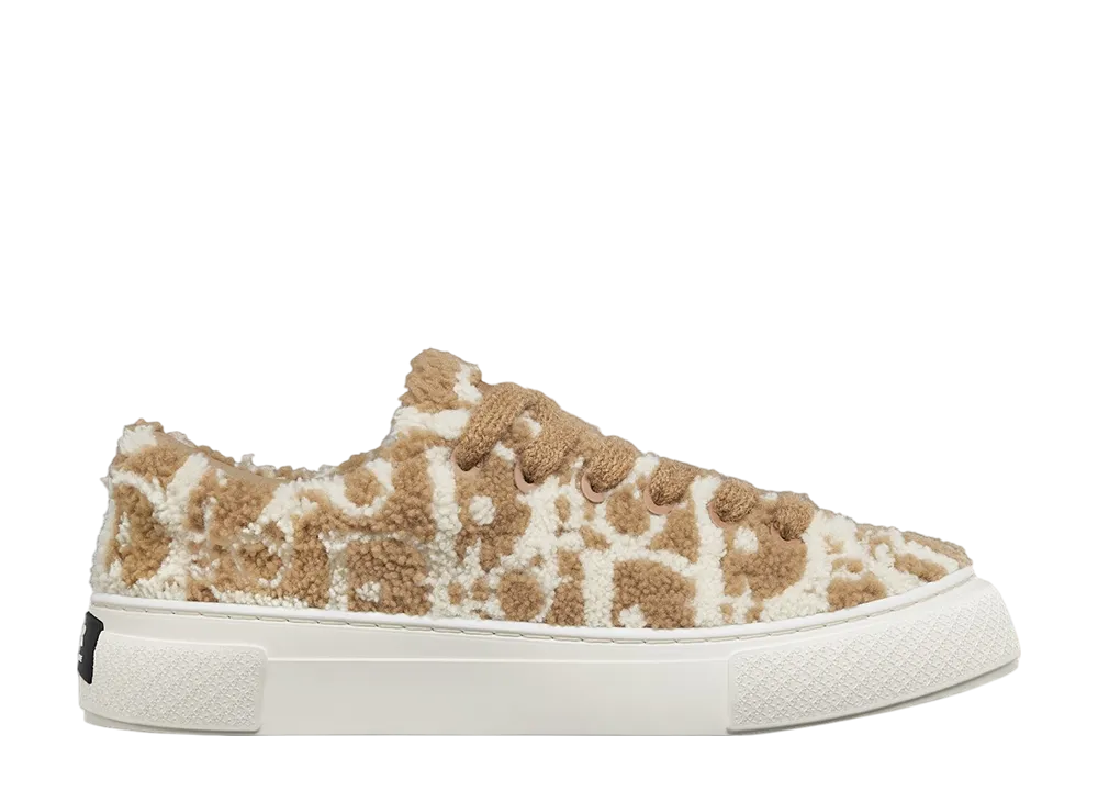 Dior B33 Spin Sneaker Dior Oblique Intarsia Shearling "Camel Brown" (With Serial Number/470 Pairs)