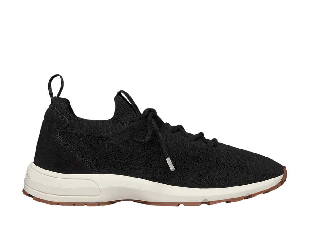 ディオール B80 ラウンジ スニーカー カナージュ カシミヤ ウール シルク ニット & スエード "ブラック"