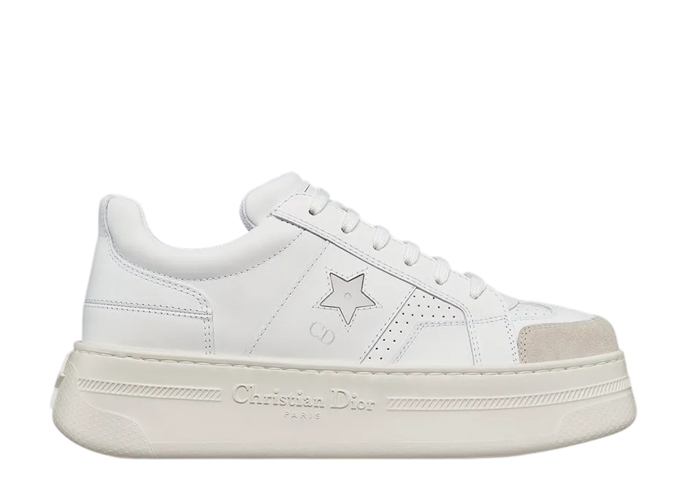Dior Women's Star Platform Sneaker Calfskin & Suede Calfskin "White"