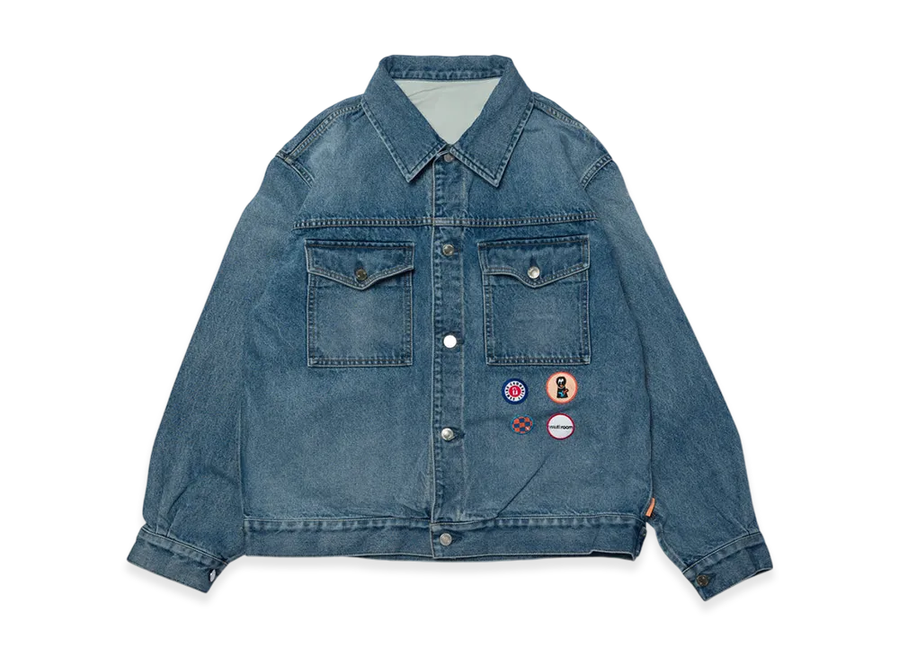 VAULTROOM EMB Patch Denim Jacket "Wash Blue"