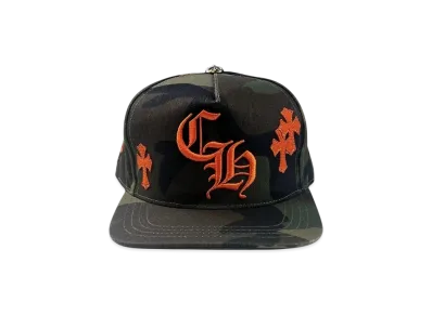 Chrome Hearts CH Hat Cross Patch Baseball Cap "Camo/Orange"
