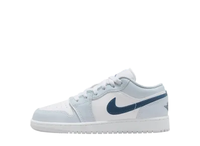 Nike GS Air Jordan 1 Low "White/Aura/Squadron Blue"
