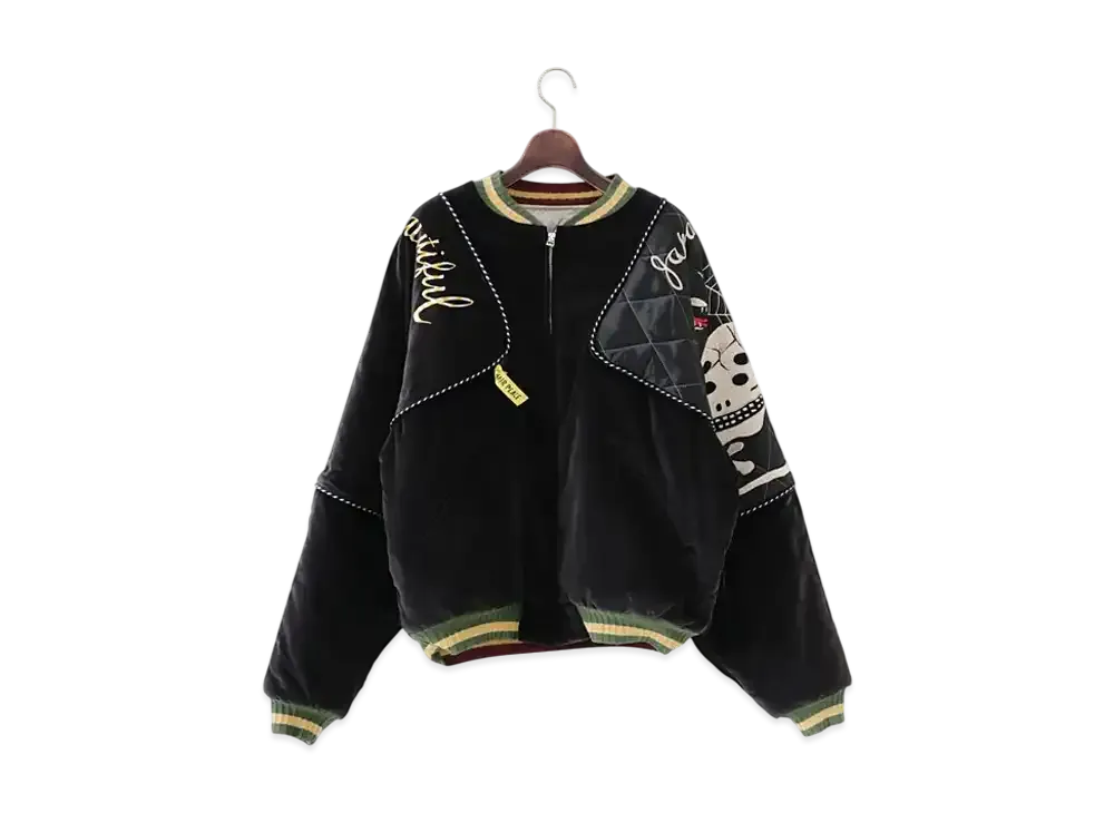 KAPITAL Velveteen Sham Rain Skull and Snake Bomber Jacket 