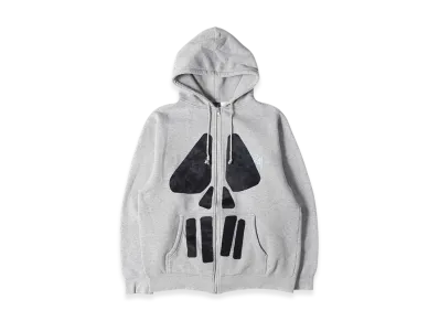 Stussy Flocked Skull Zip Hoodie "Gray"