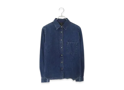Chrome Hearts Loose Ends Denim L/S Shirt with Sleeve Cross Patch "Indigo/Silver"