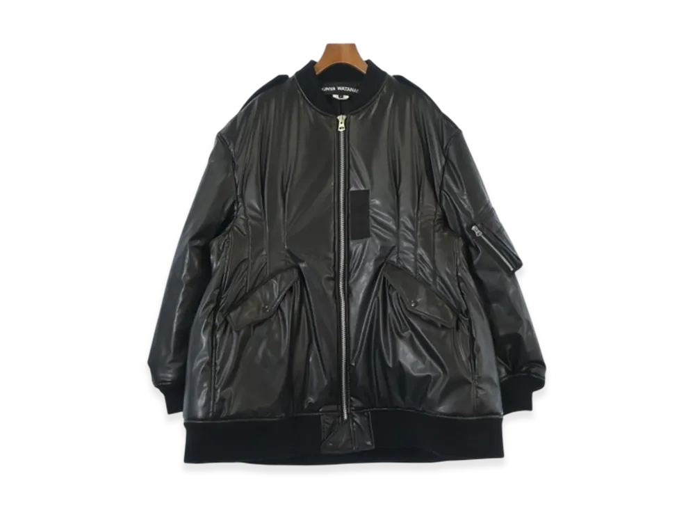 JUNYA WATANABE MAN Faux Leather Bomber Jacket "Black"
