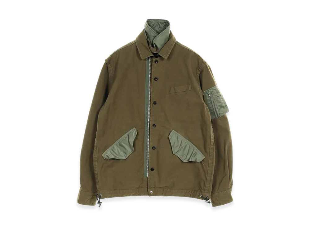 サカイ ウール サージ ミックス ブルゾンジャケット "カーキ"