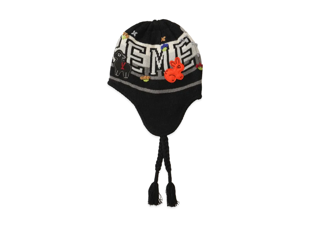 Supreme Felt Applique Earflap Beanie "Black"