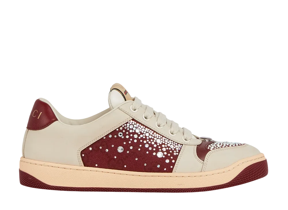 グッチ ウィメンズ スクリーナー GG クリスタル スニーカー "ロッソアンコーラ"