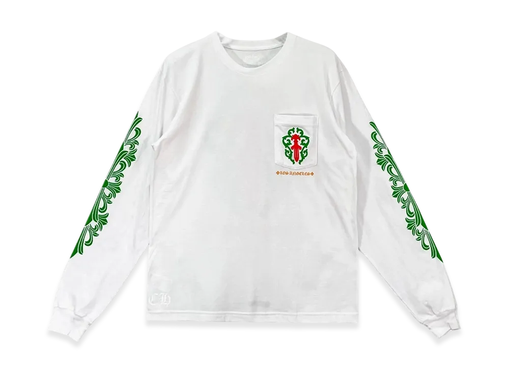 Chrome Hearts Los Angeles Exclusive Dagger Print L/S Cut Sewn "White/Green"