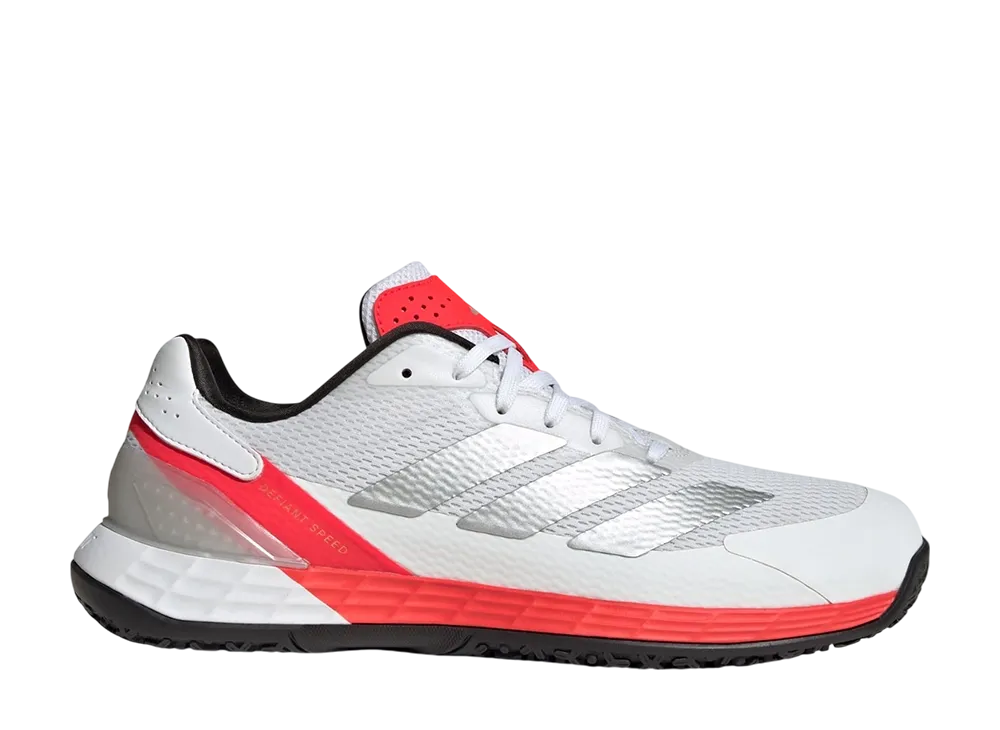 アディダス デファイアント スピード オムニ コート "クラウドホワイト/シルバーメタリック/ルシッドレッド"