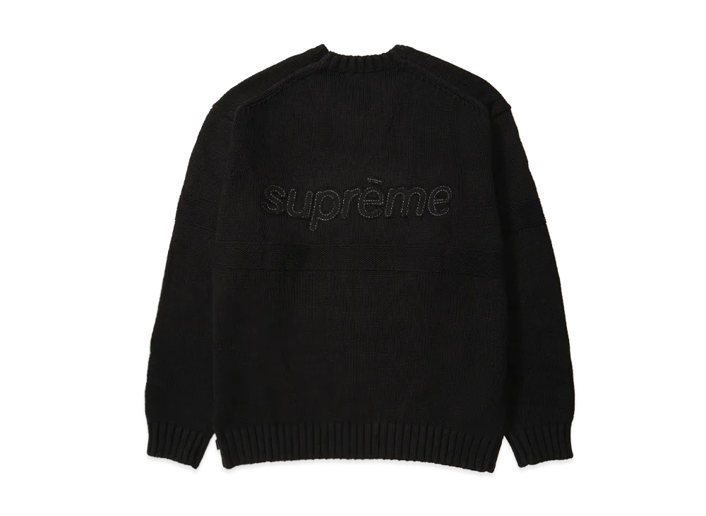Supreme Tonal Applique Sweater "Black"