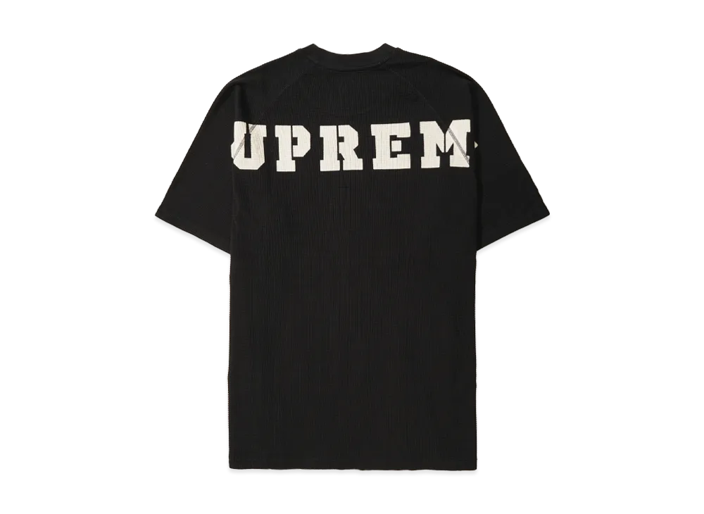 シュプリーム ステンシル サーマル エスエス トップ "ブラック"