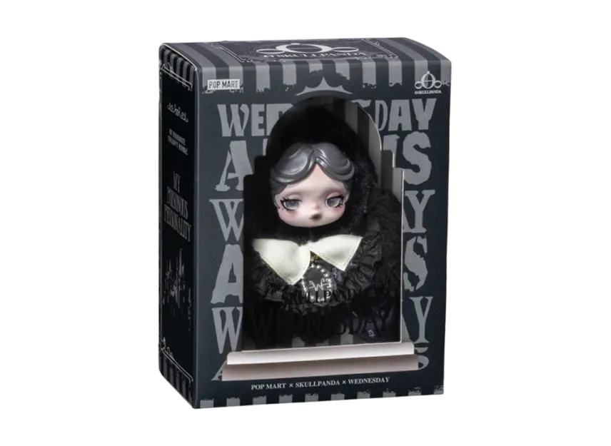 POP MART SKULLPANDA x WEDNESDAY PLUSH (CLASSIC DRESS VERSION POP MART SKULLPANDA x WEDNESDAY PLUSH (CLASSIC DRESS VERSION