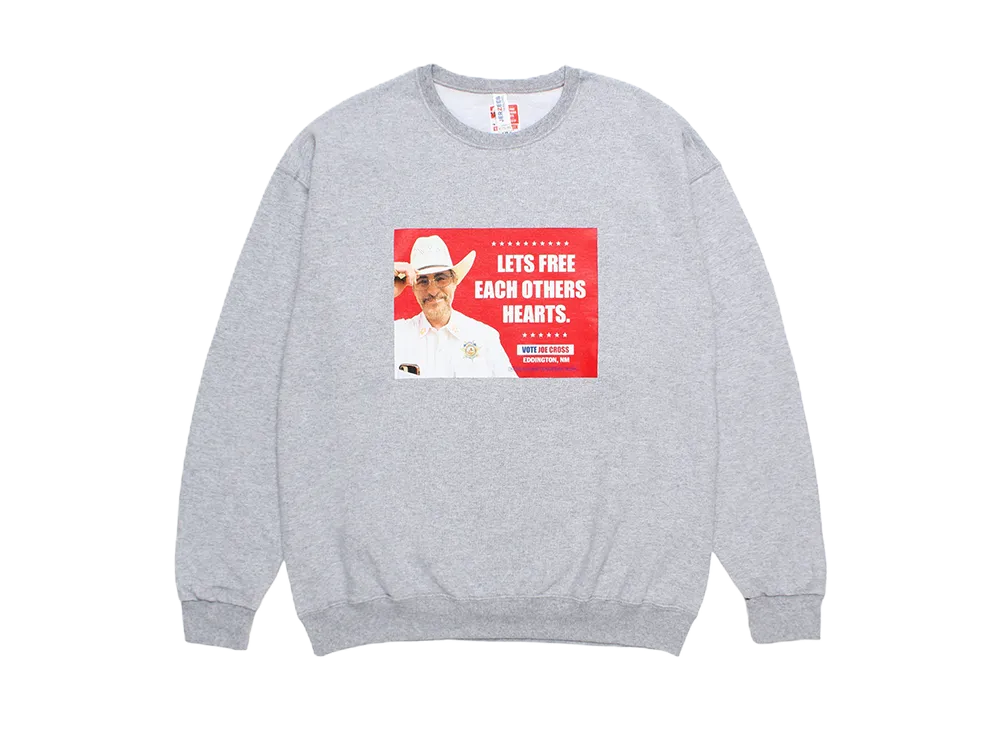 WACKO MARIA x EDDINGTON Crew Neck Sweat Shirt "Gray"