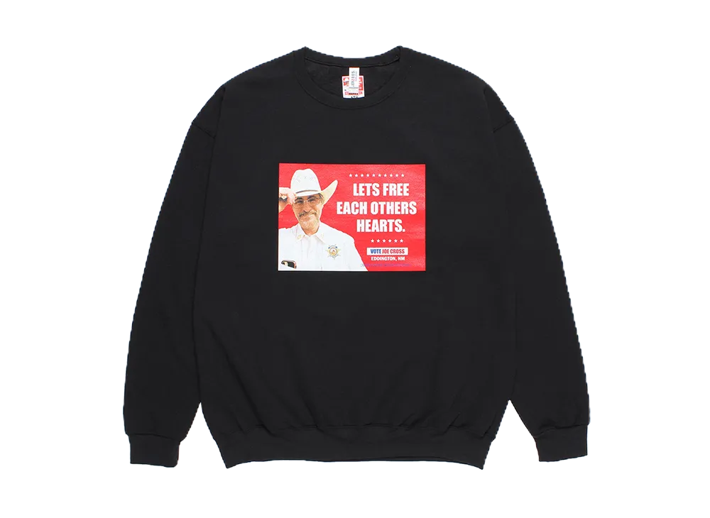WACKO MARIA x EDDINGTON Crew Neck Sweat Shirt "Black"