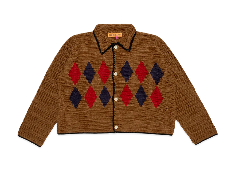 Cactus Plant Flea Market Rodeo Crochet Knit Cardigan "Beige"