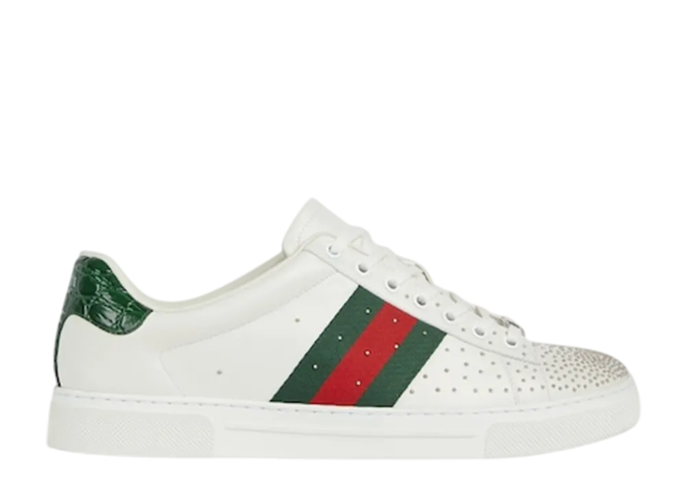 グッチ エース ウェブ ストライプ スタッズ スニーカー "グリーン/イエロー"