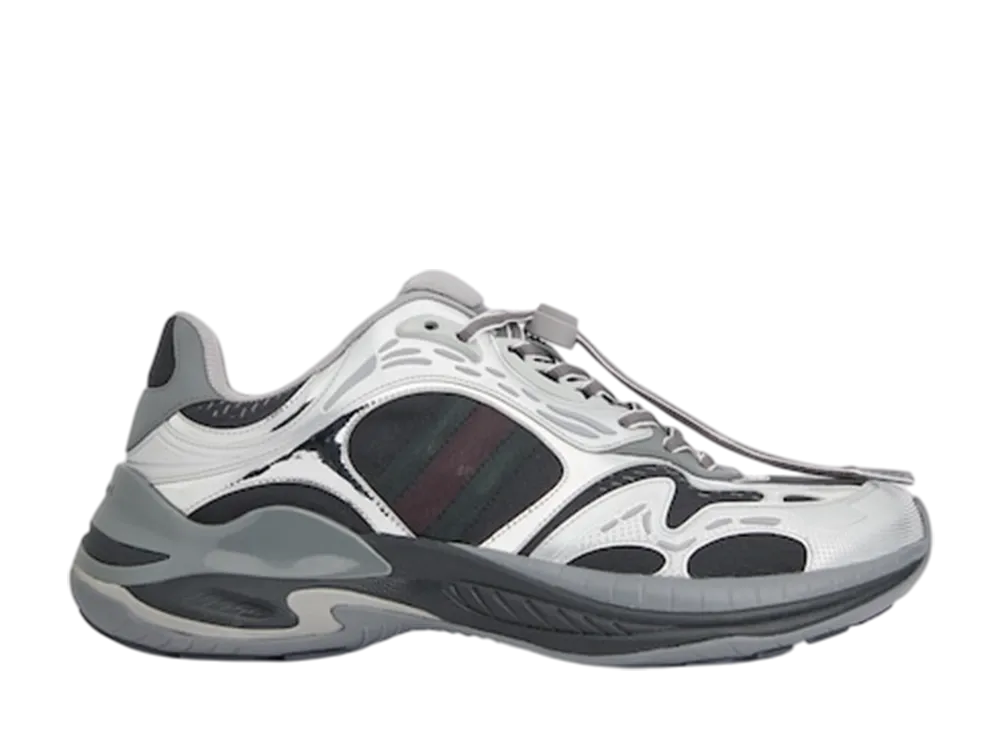 グッチ グッチ 2.0 スニーカー "シルバーレザー/ブラックメッシュ"