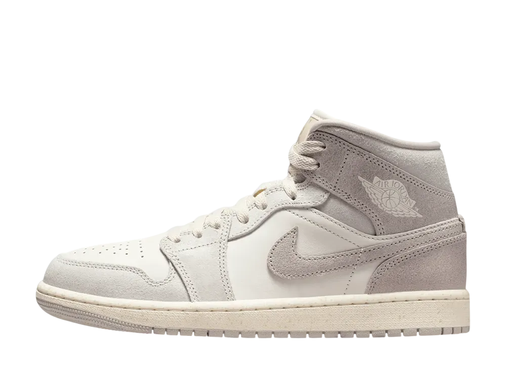 ナイキ ウィメンズ エアジョーダン1 ミッド "ライトアイアンオール/エニグマストーン"